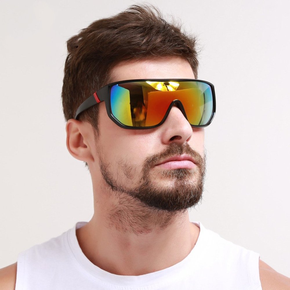 Men’s large frame windproof sports glasses
